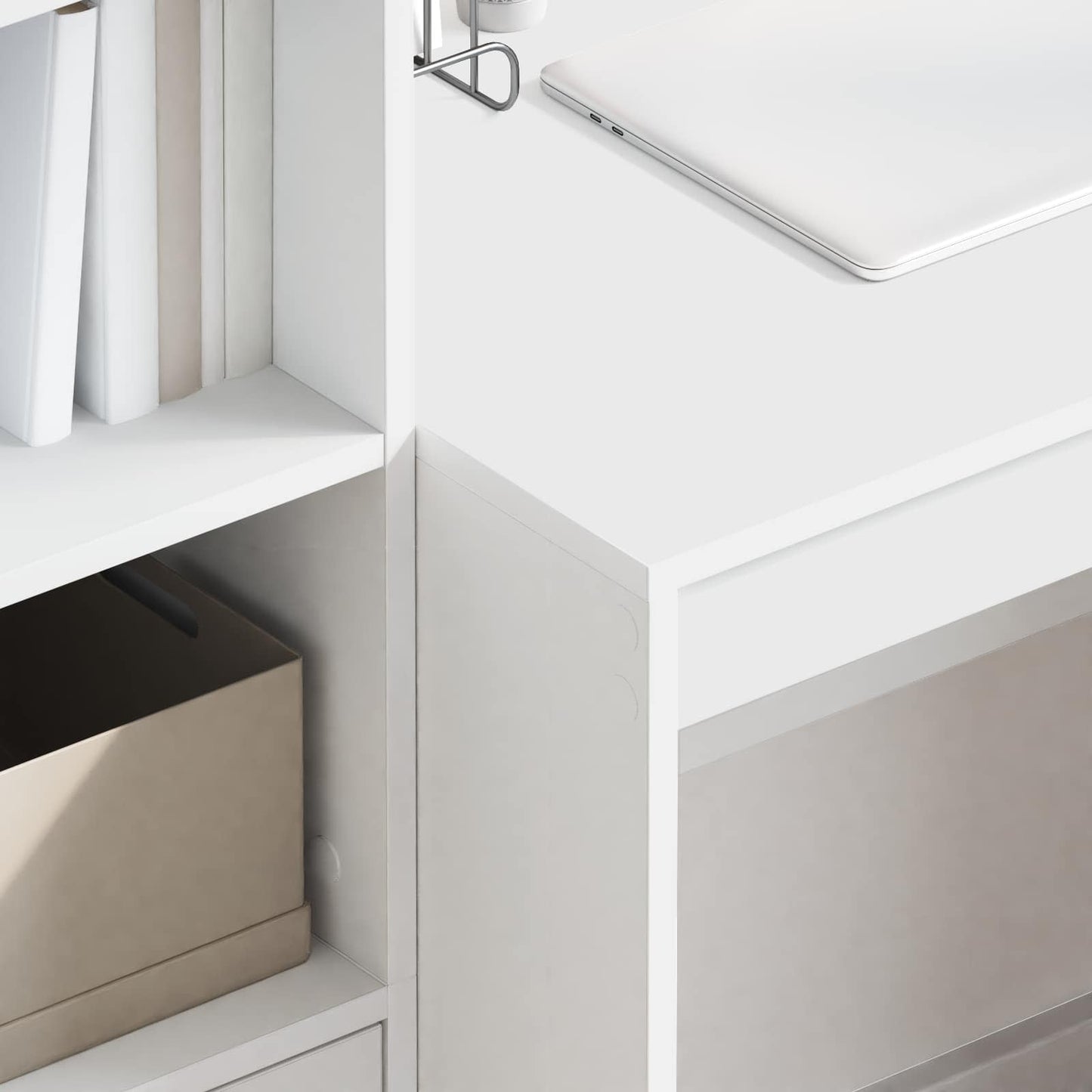 vidaXL Γραφείο Λευκό 125,5 x 50 x 127 εκ 2 τμχ.