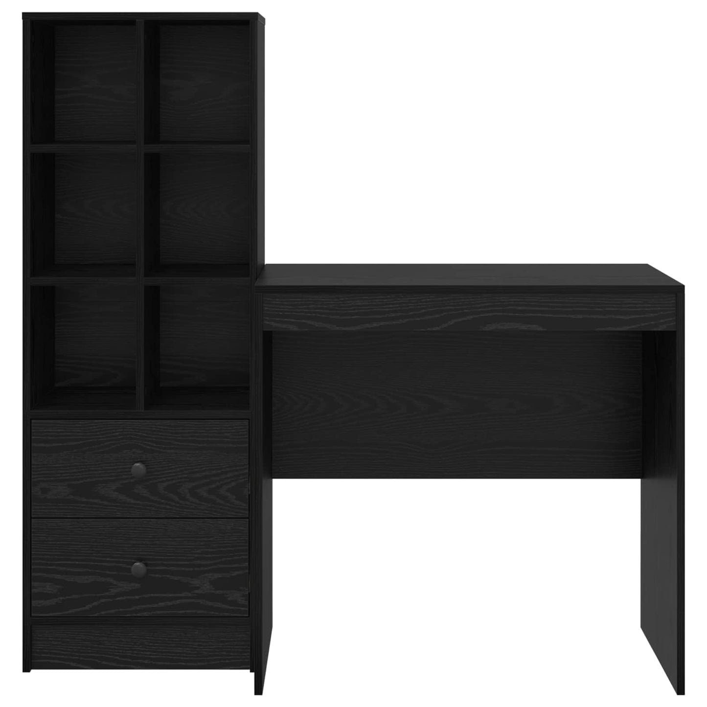 vidaXL Γραφείο Μαύρη Οξυά 125,5 x 50 x 127 εκ 2 τμχ.