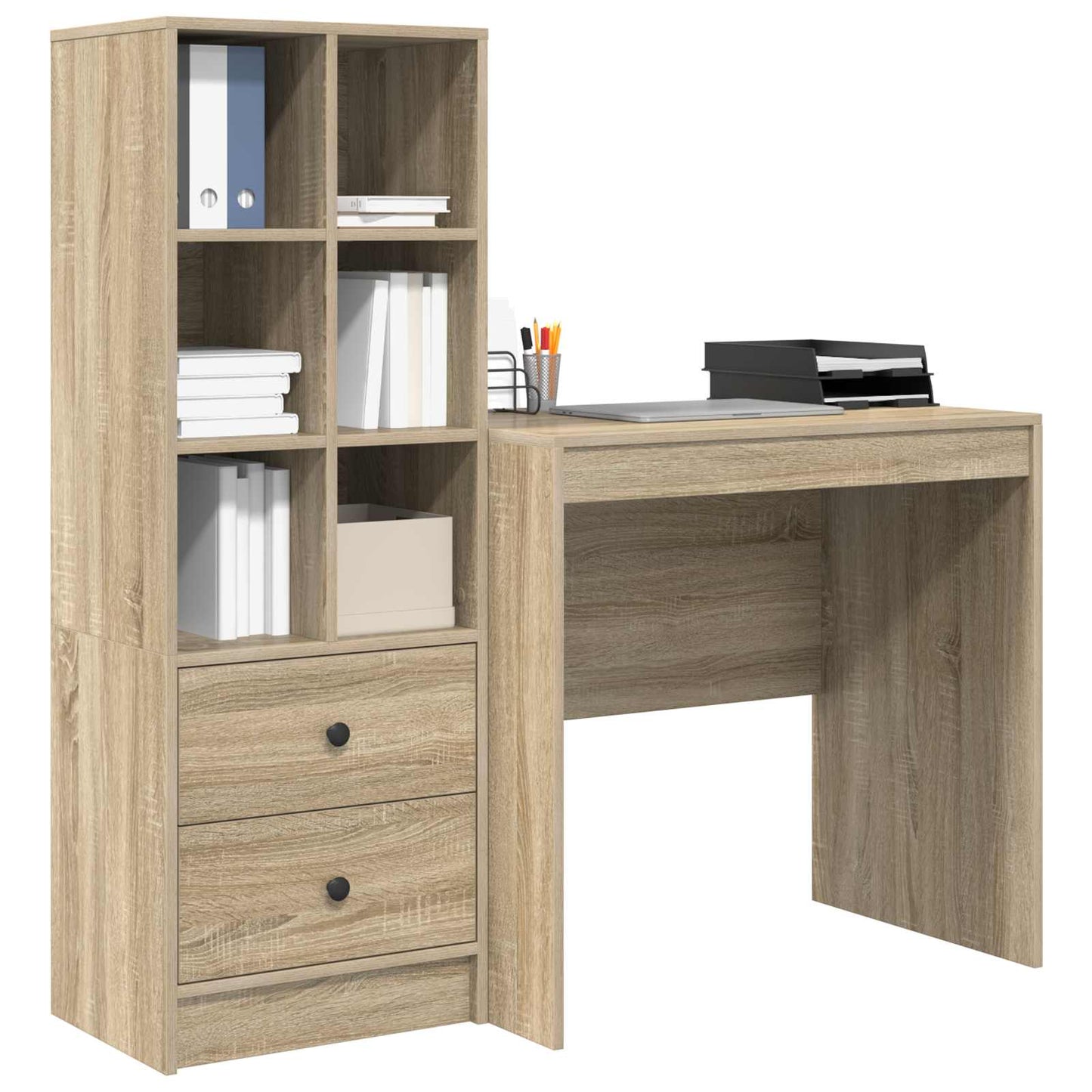 vidaXL Γραφείο Δρύς Sonoma 125,5 x 50 x 127 εκ 2 τμχ.