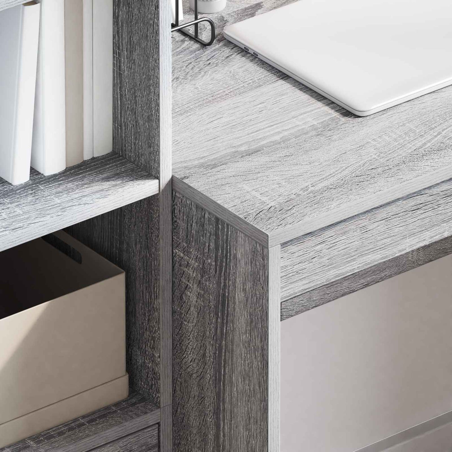 vidaXL Γραφείο Γκρίζο Σονομα 125,5 x 50 x 127 εκ 2 τμχ.