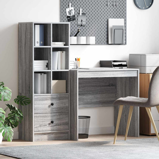 vidaXL Γραφείο Γκρίζο Σονομα 125,5 x 50 x 127 εκ 2 τμχ.