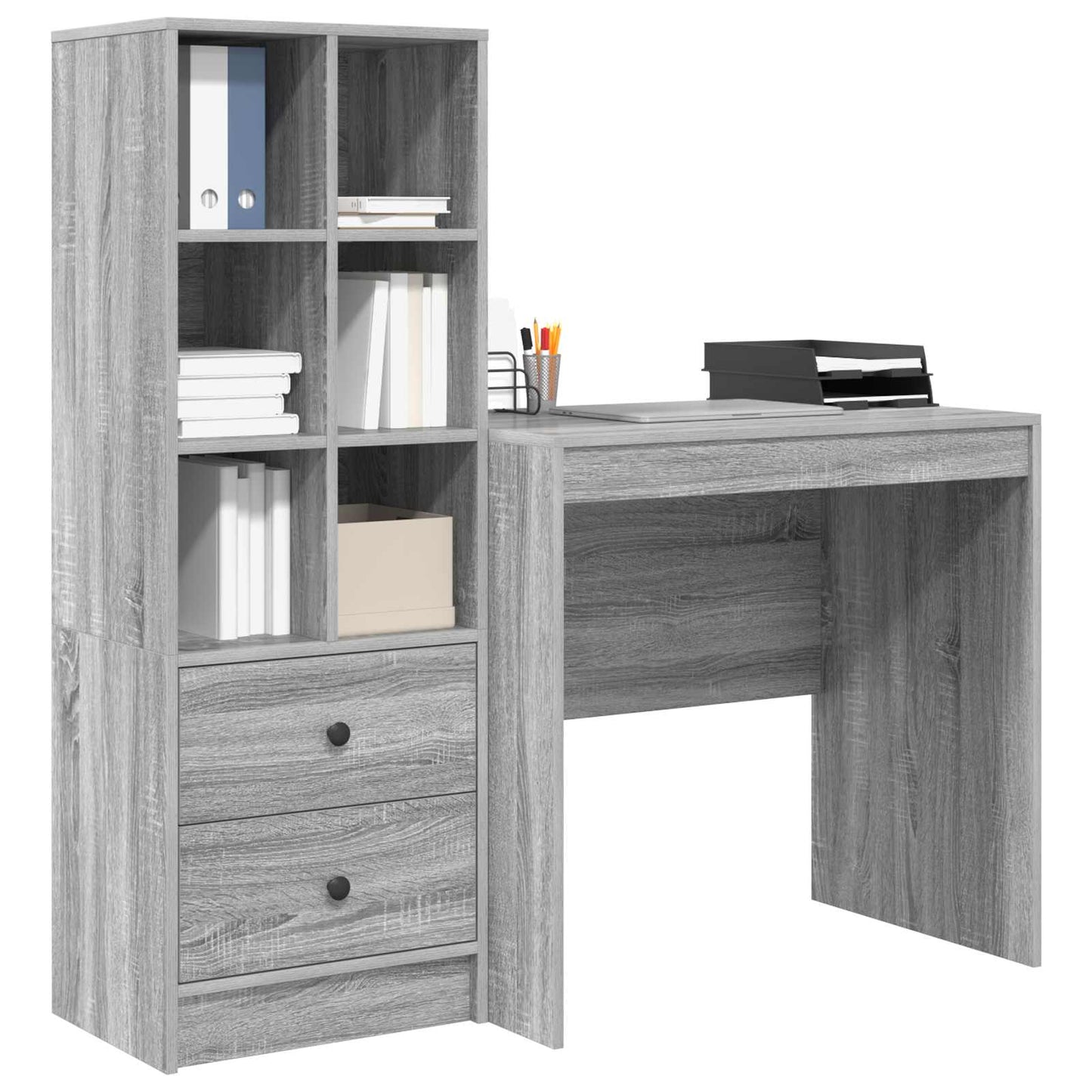vidaXL Γραφείο Γκρίζο Σονομα 125,5 x 50 x 127 εκ 2 τμχ.