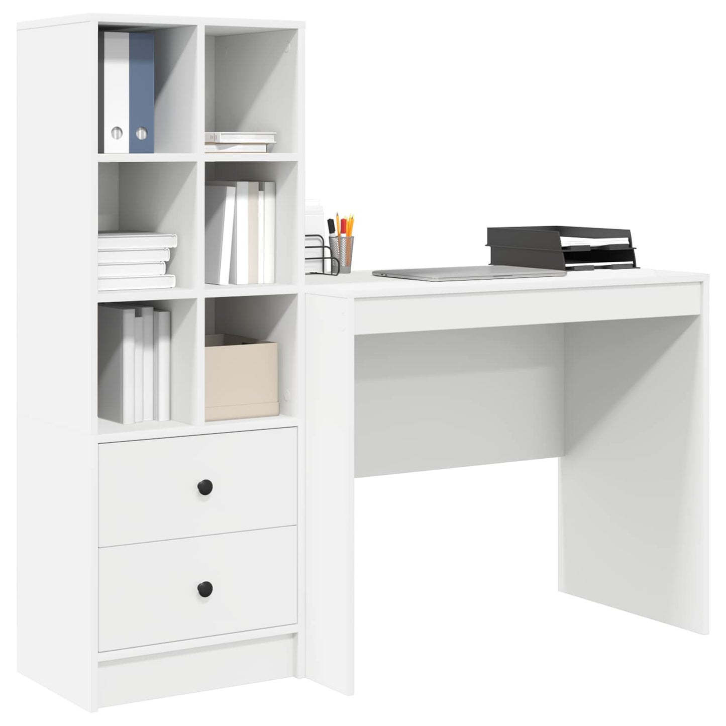 vidaXL Γραφείο Λευκό 135,5 x 50 x 127 εκ 2 τμχ.