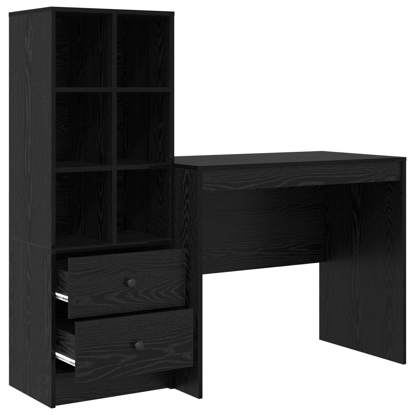 vidaXL Γραφείο Μαύρη Οξυά 135,5 x 50 x 127 εκ 2 τμχ.