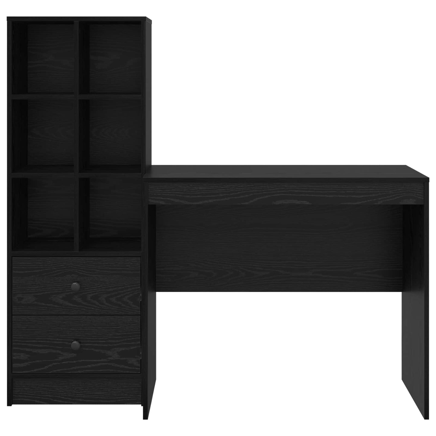 vidaXL Γραφείο Μαύρη Οξυά 135,5 x 50 x 127 εκ 2 τμχ.