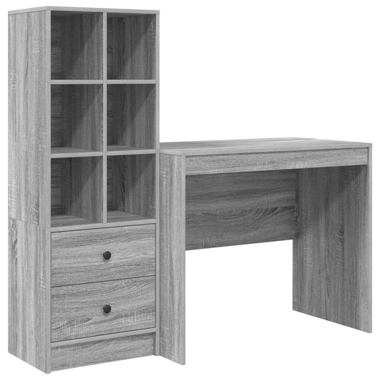 vidaXL Γραφείο Γκρίζο Σονομα 135,5 x 50 x 127 εκ 2 τμχ.