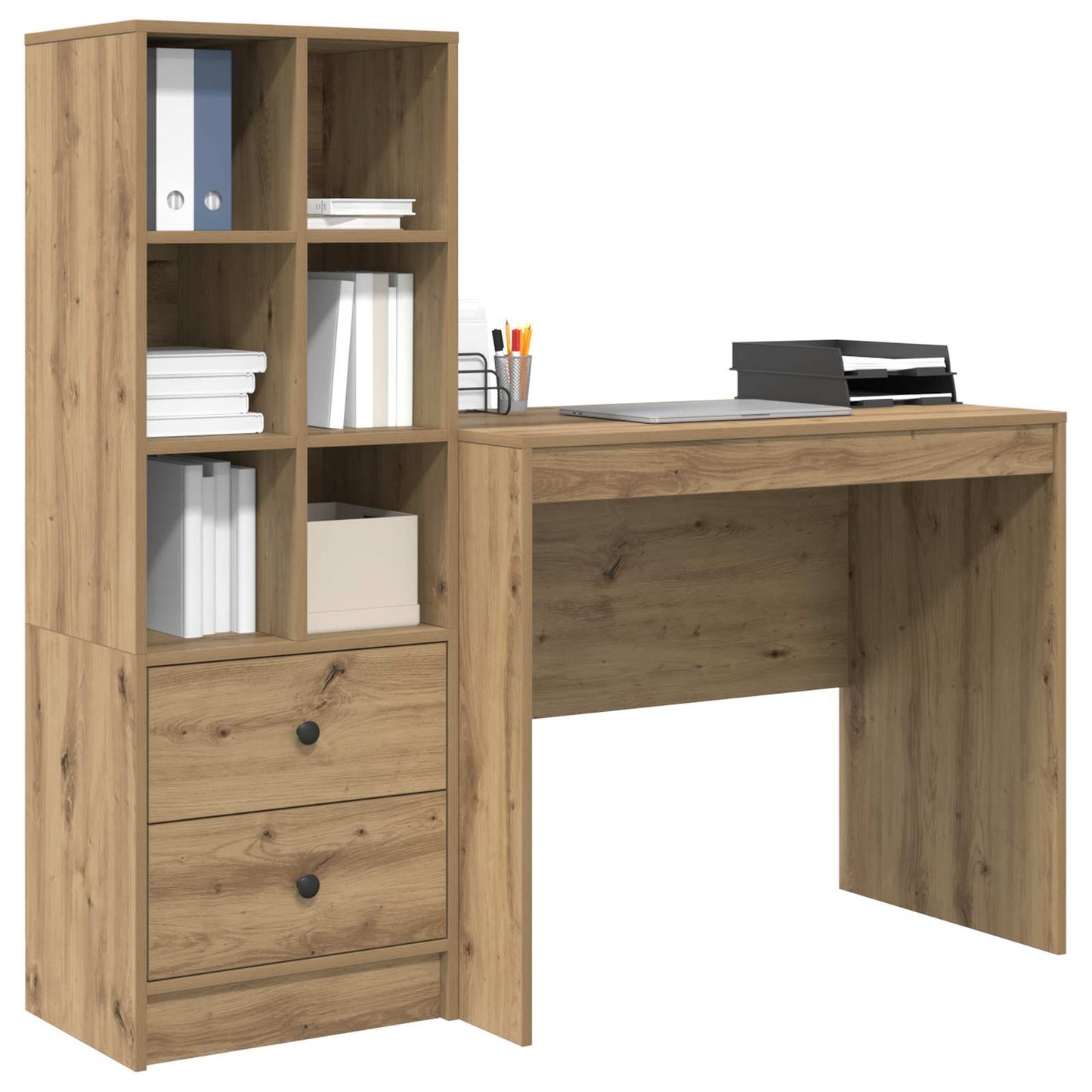 vidaXL Γραφείο Artisan Oak 135,5 x 50 x 127 εκ 2 τμχ.