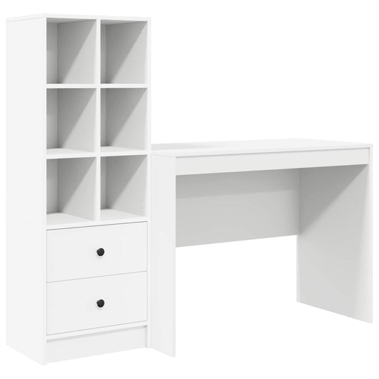 vidaXL Γραφείο Λευκό 145.5 x 50 x 127 εκ 2 τμχ.