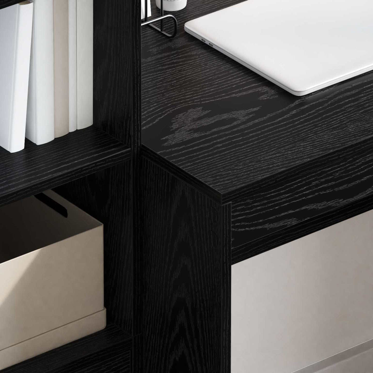 vidaXL Γραφείο Μαύρη Οξυά 145.5 x 50 x 127 εκ 2 τμχ.