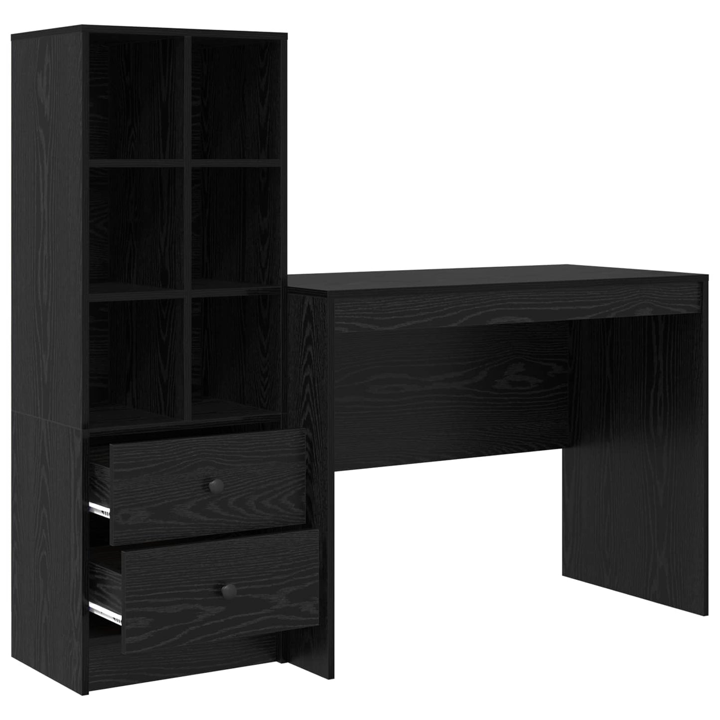 vidaXL Γραφείο Μαύρη Οξυά 145.5 x 50 x 127 εκ 2 τμχ.