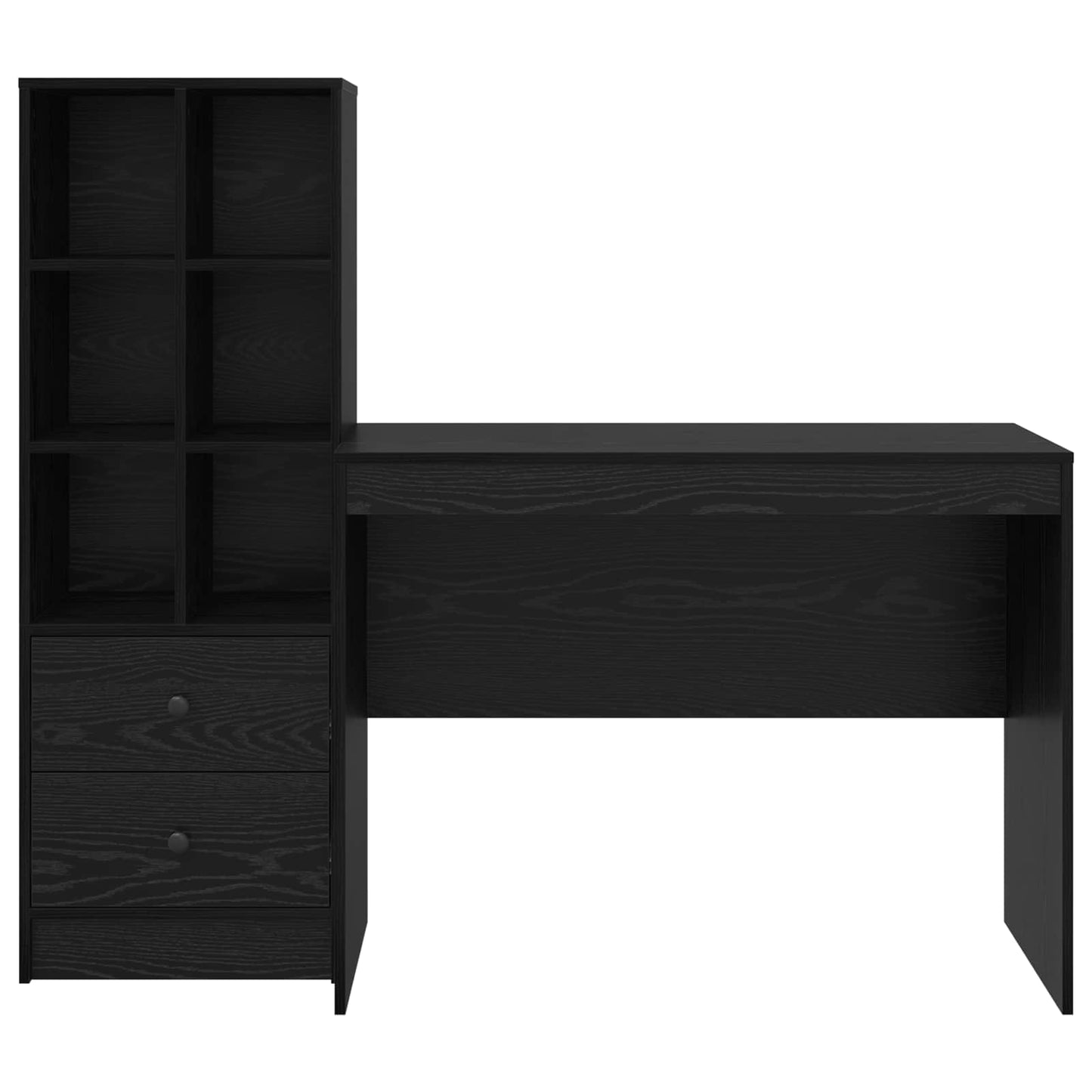 vidaXL Γραφείο Μαύρη Οξυά 145.5 x 50 x 127 εκ 2 τμχ.