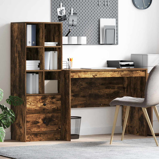 vidaXL Γραφείο Καπνιστό Δρύς 145.5 x 50 x 127 εκ 2 τμχ.