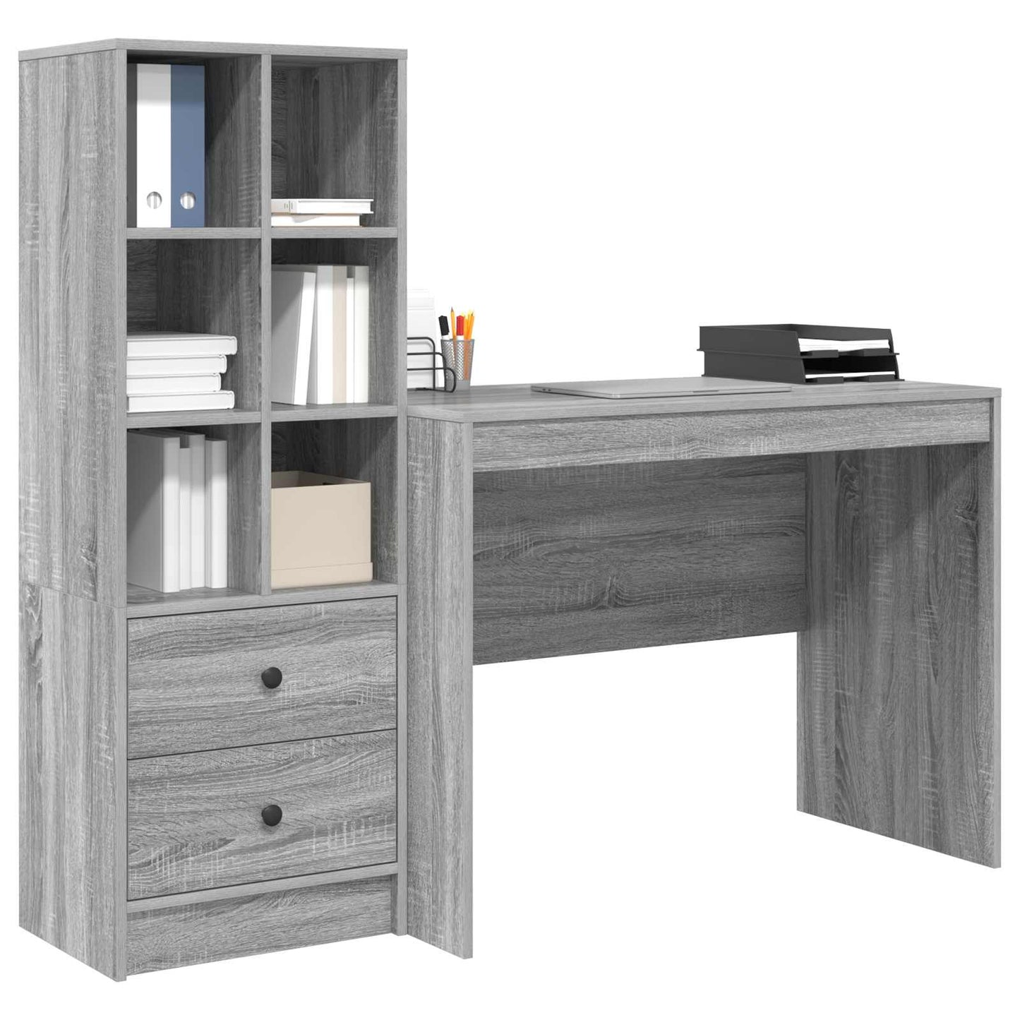 vidaXL Γραφείο Γκρίζο Σονομα 145.5 x 50 x 127 εκ 2 τμχ.