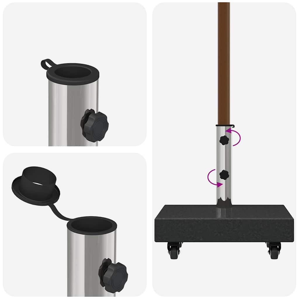 vidaXL Βάση ομπρέλας Μαύρο 45 x 25 x 45 εκ. Γρανίτης και Ατσάλι