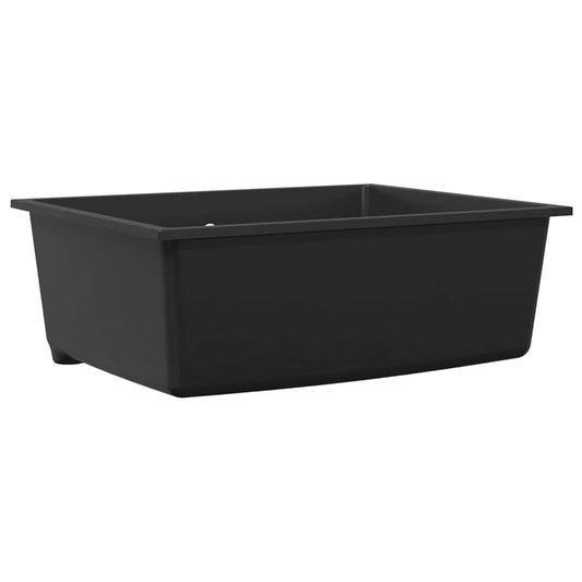 vidaXL Σιντρινο κουζίνας Μαύρο 54 x 44 x 20 εκ. Γρανίτης