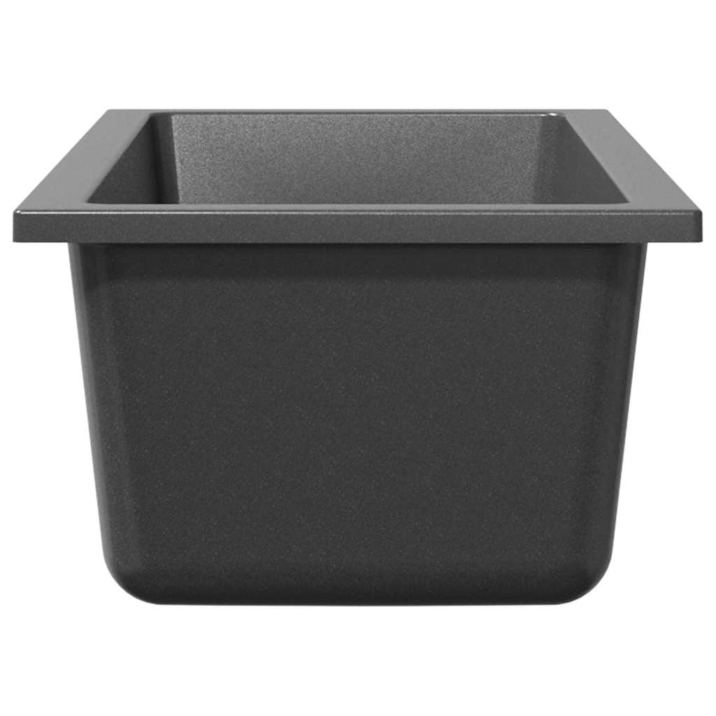 vidaXL Νιπτήρας Κουζίνας με Τρύπα Υπερχείλισης Γκρι Γρανίτης