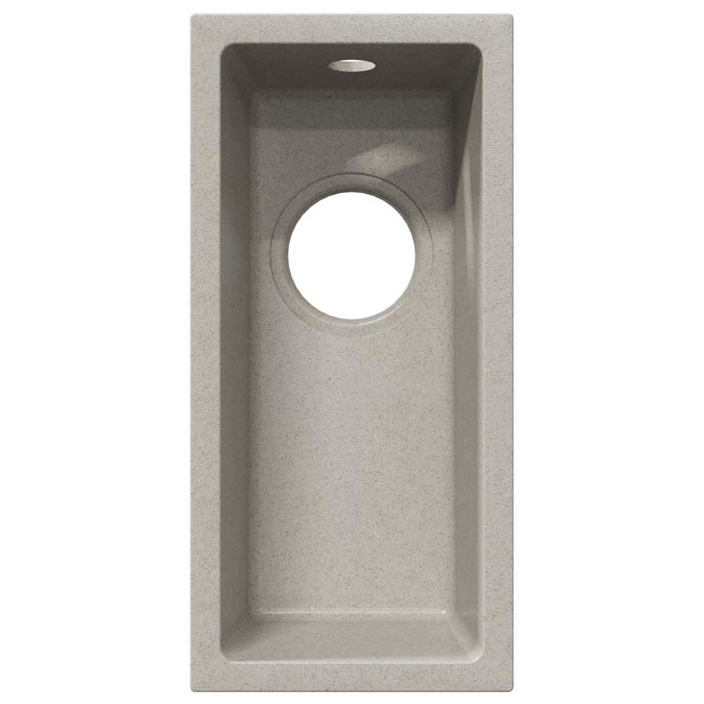 vidaXL Συγκεντρωτής Κουζίνας με Οπή Υπερχείλισης Μπεζ Γρανίτη