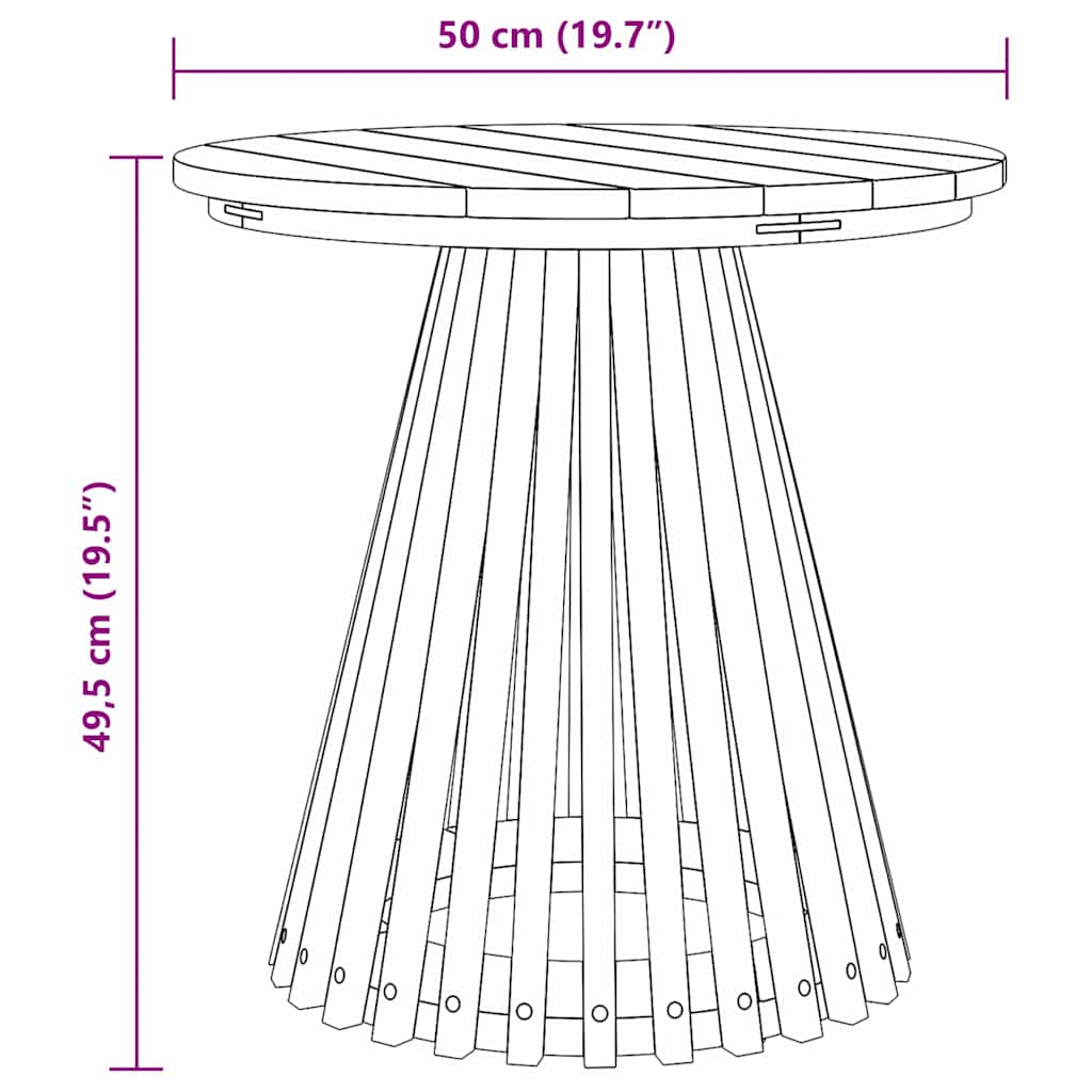 vidaXL Τραπέζι Κήπου Πλευρικό Καφέ 50 x 50 x 49.5 εκ Μασίφ ξύλο teak