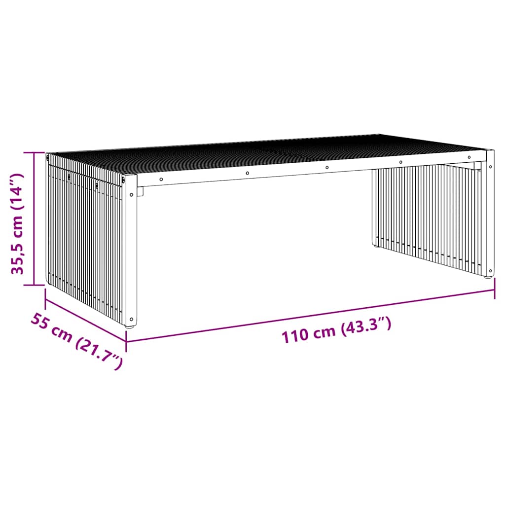 vidaXL Πλευρικό Τραπέζι Κήπου Καφέ 110 x 55 x 35.5 εκ Μασίφ ξύλο teak