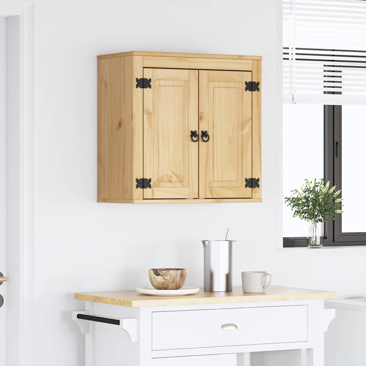 vidaXL Ντουλαπιού με ράφι Μέλι 60 x 32 x 40 εκ. Στερεά ξυλεία πεύκου