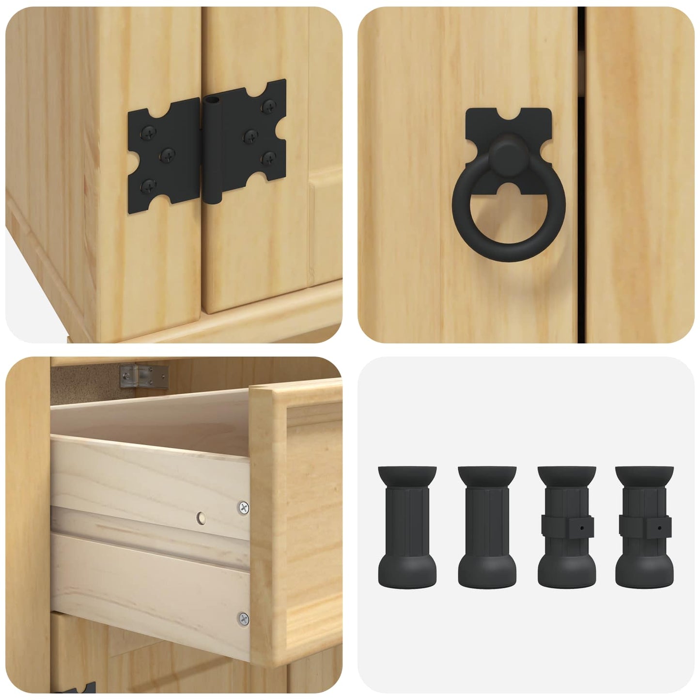 vidaXL Ντουλαπιού με ράφι Μέλι 80 x 46 x 81,5 εκ Στερεά ξυλεία πεύκου