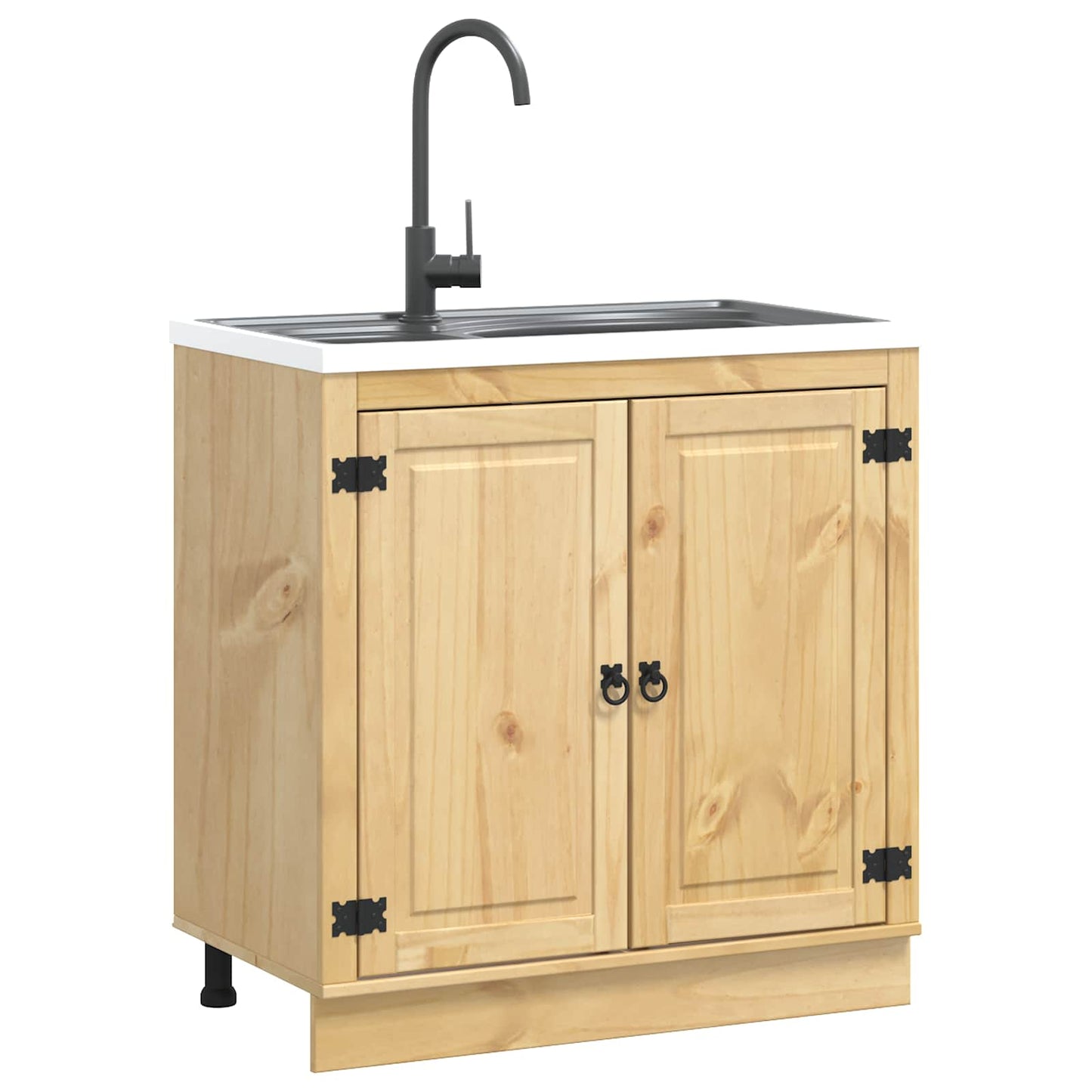 vidaXL Ντουλαπιού με πόρτα Μέλι 80 x 46 x 81,5 εκ Στερεά ξυλεία πεύκου