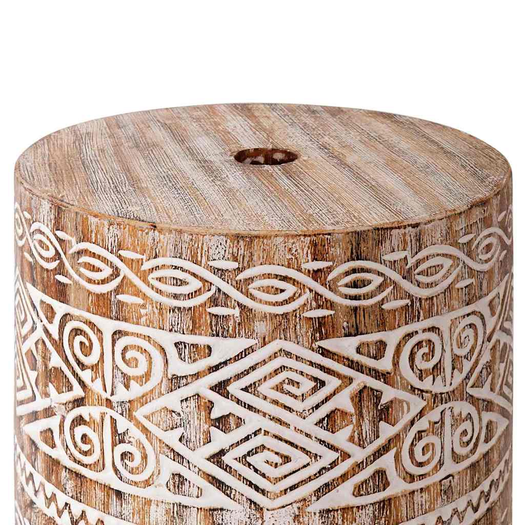 vidaXL Βάση ομπρέλας Άλλο λευκό και πλυμένο Ø34 x 40 εκ Μασίφ ξύλο