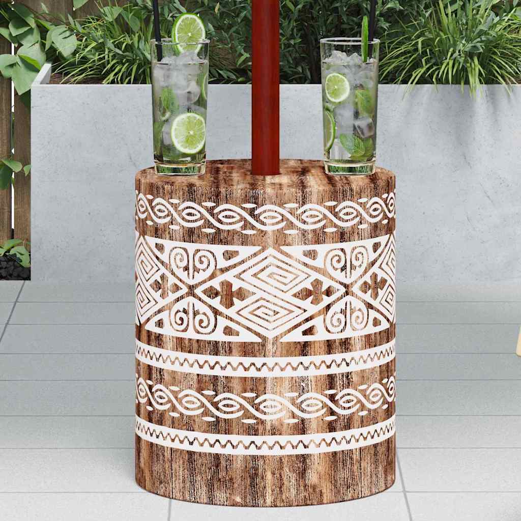 vidaXL Βάση ομπρέλας Άλλο λευκό και πλυμένο Ø34 x 40 εκ Μασίφ ξύλο