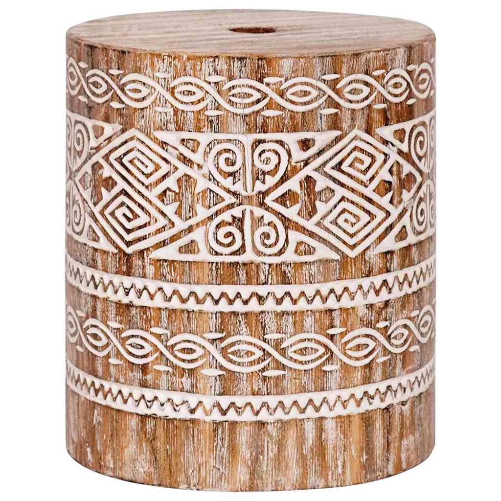 vidaXL Βάση ομπρέλας Άλλο λευκό και πλυμένο Ø34 x 40 εκ Μασίφ ξύλο