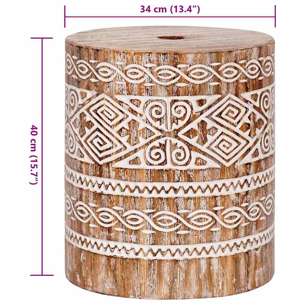 vidaXL Βάση ομπρέλας Άλλο λευκό και πλυμένο Ø34 x 40 εκ Μασίφ ξύλο