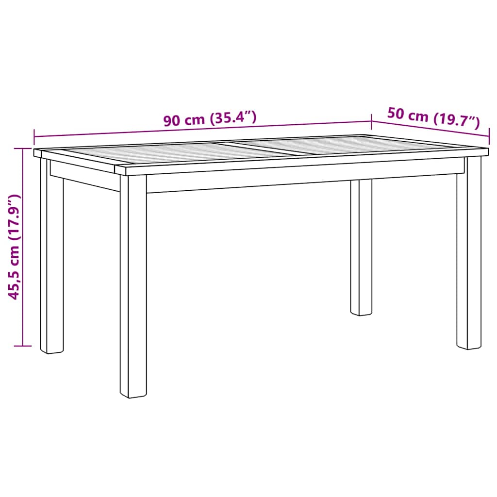 vidaXL Τραπεζάκι σαλονιού Καφέ 90 x 50 x 45,5 εκ Στερεό Ξύλο Τίκ