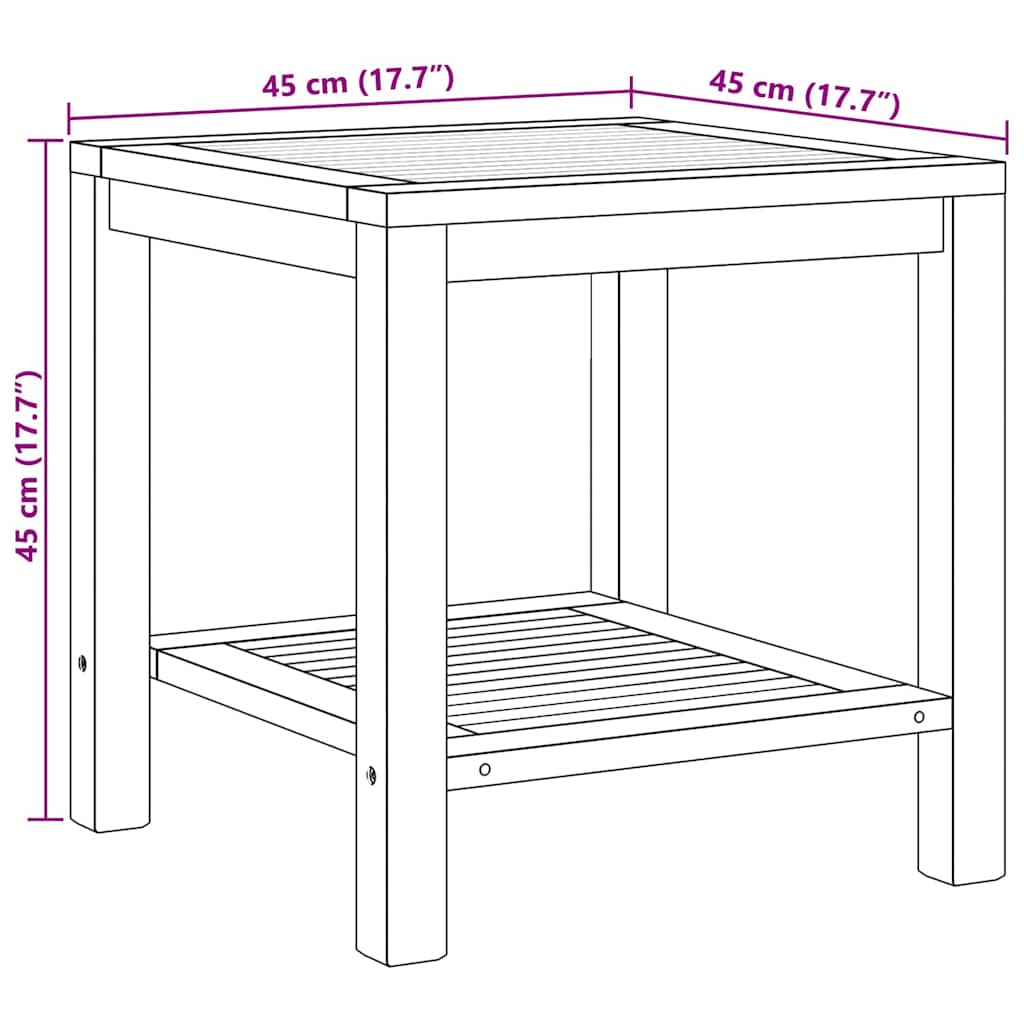 vidaXL Τραπεζάκι σαλονιού Καφέ 45 x 45 x 45 cm Μασίφ ξύλο teak