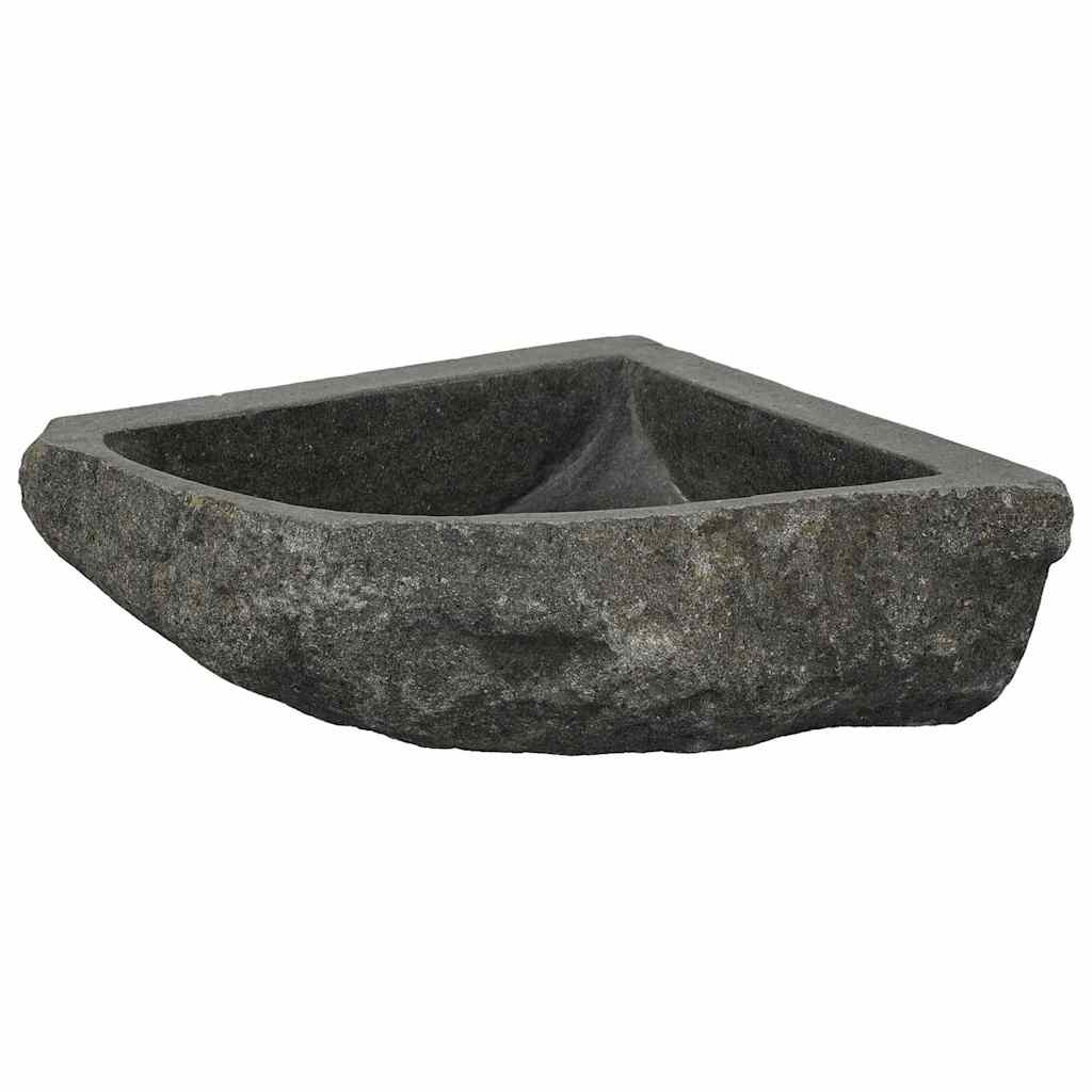 vidaXL Κρεμαστή Γωνιακή Λεκάνη Γκρι (30-37) x (30-37) x 12 εκ.