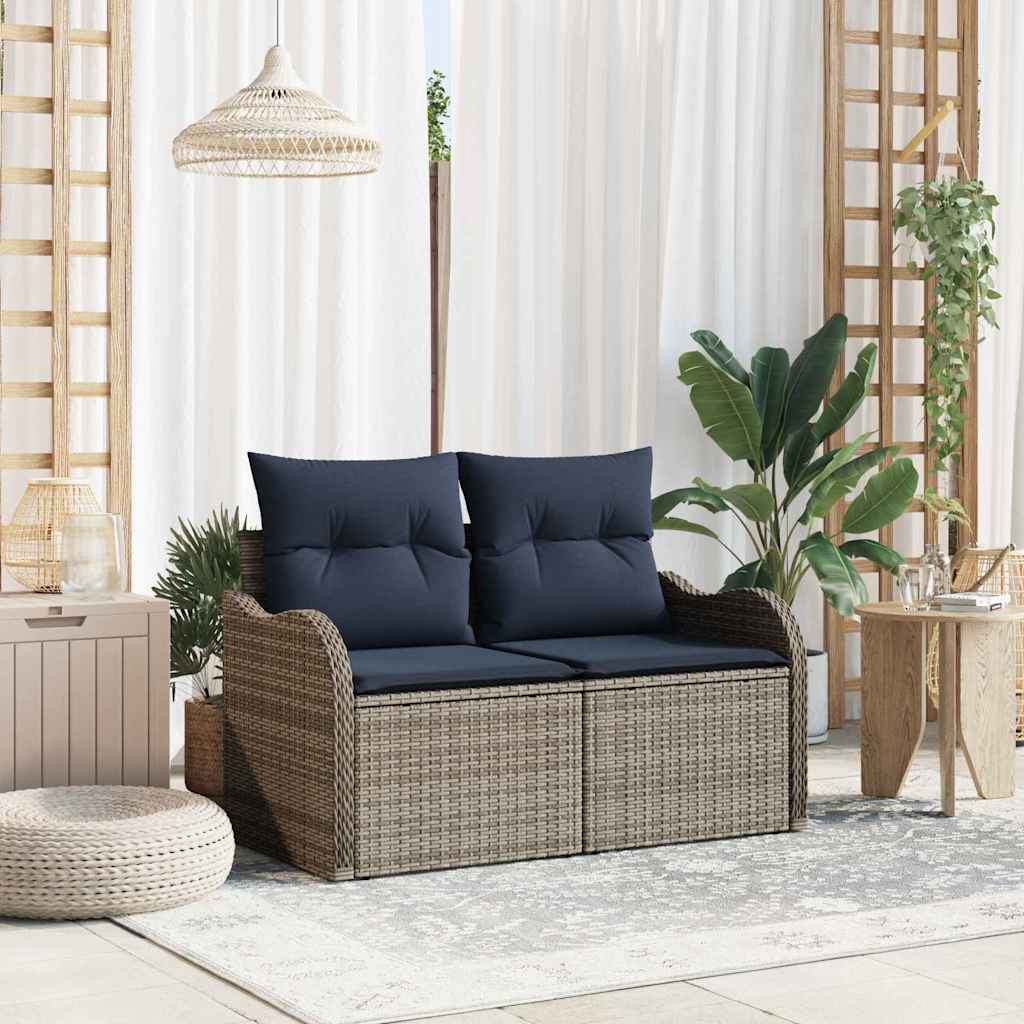 vidaXL Καναπές Κήπου με μαξιλάρι 121 x 62 x 69 εκ. συνθετικό ρατάν