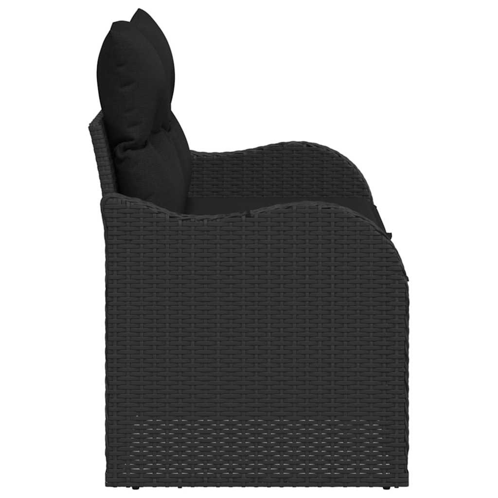 vidaXL Καναπές Κήπου με μαξιλάρι Μαύρο 121 x 62 x 69εκ συνθετικό ρατάν