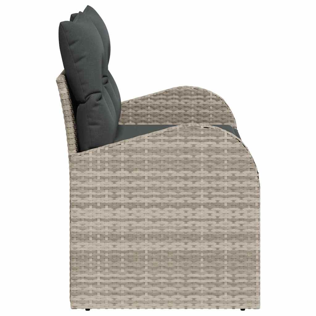 vidaXL Καναπές Κήπου Ανοιχτό γκρι 124 x 62 x 69cm συνθετικό ρατάν