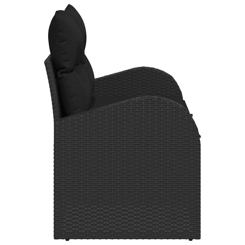 vidaXL Καναπές Κήπου με μαξιλάρι Μαύρο 124 x 62 x 69cm συνθετικό ρατάν