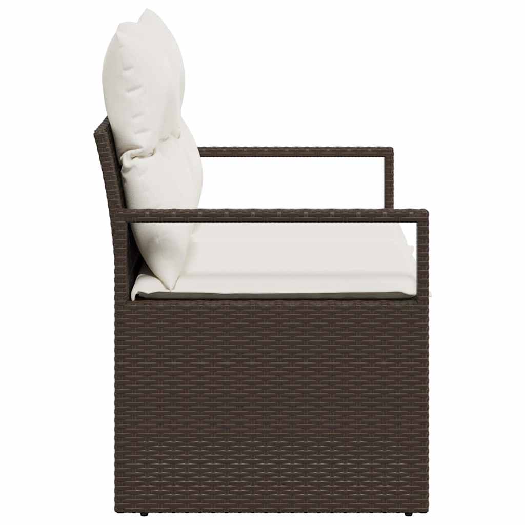 vidaXL Καναπές Κήπου με μαξιλάρι Καφέ 120 x 62 x 69εκ συνθετικό ρατάν