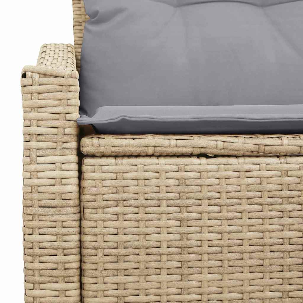 vidaXL Καναπές Κήπου με μαξιλάρι Μπεζ 123 x 62 x 69εκ συνθετικό ρατάν