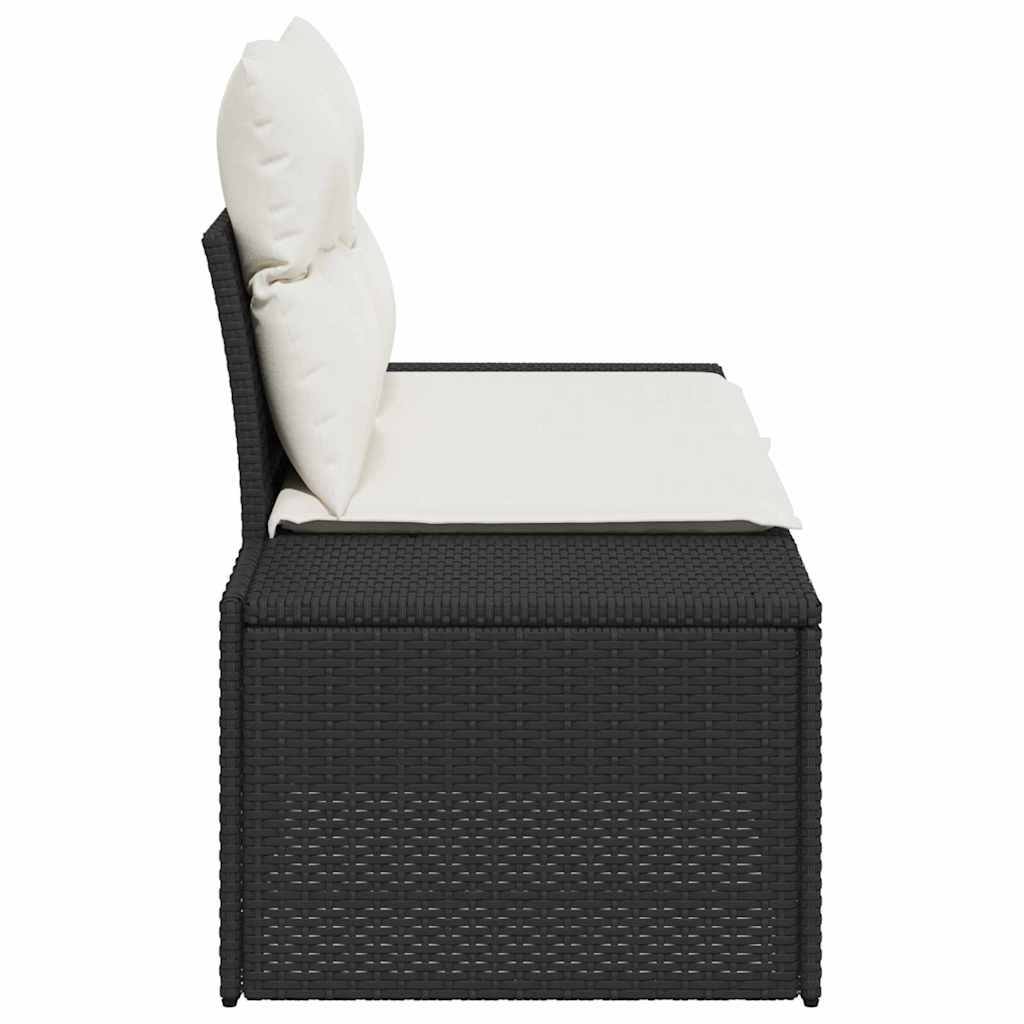 vidaXL Καναπές Κήπου με μαξιλάρι Μαύρο 123 x 62 x 69εκ συνθετικό ρατάν