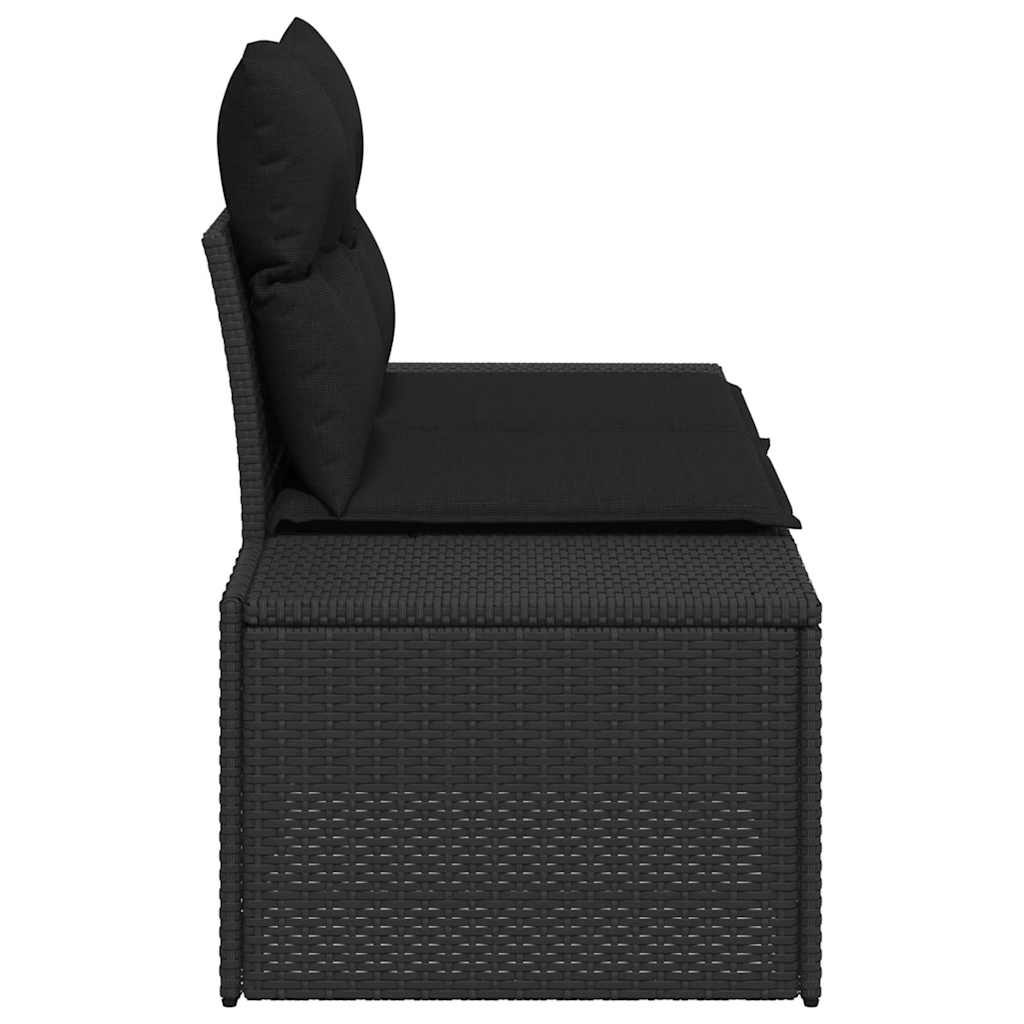 vidaXL Καναπές Κήπου με μαξιλάρι Μαύρο 123 x 62 x 69εκ συνθετικό ρατάν