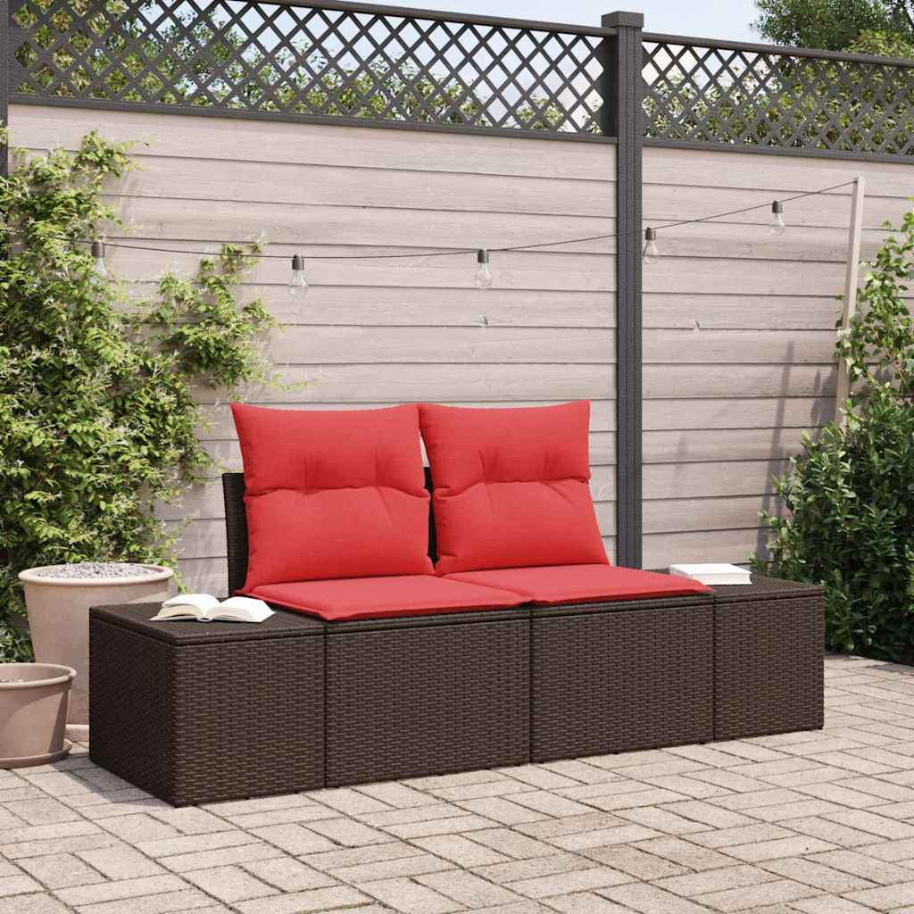 vidaXL Καναπές Κήπου με μαξιλάρι 184 x 62 x 69 εκ. συνθετικό ρατάν