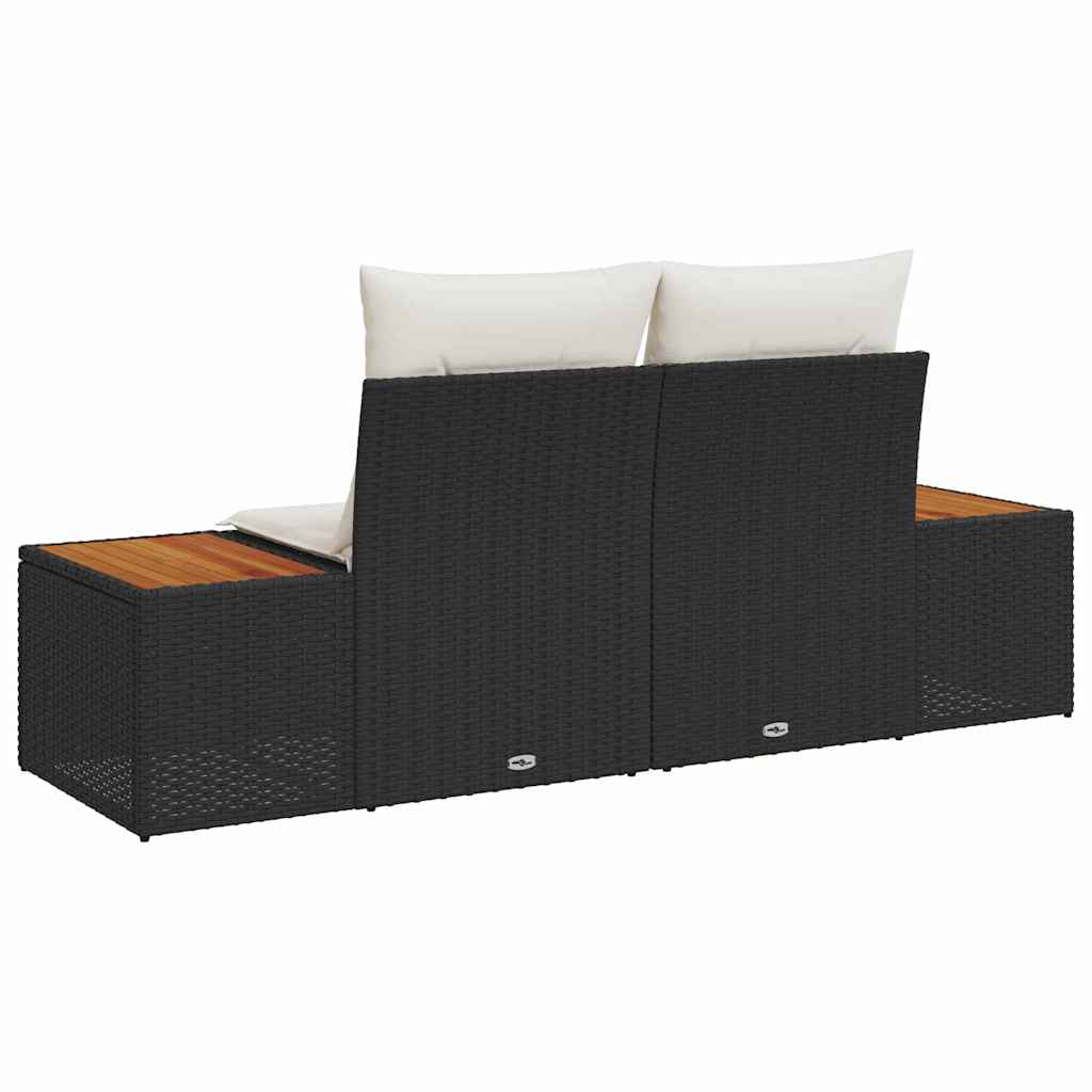 vidaXL Καναπές Κήπου Μαύρο 184 x 62 x 85εκ συνθετικό ρατάν