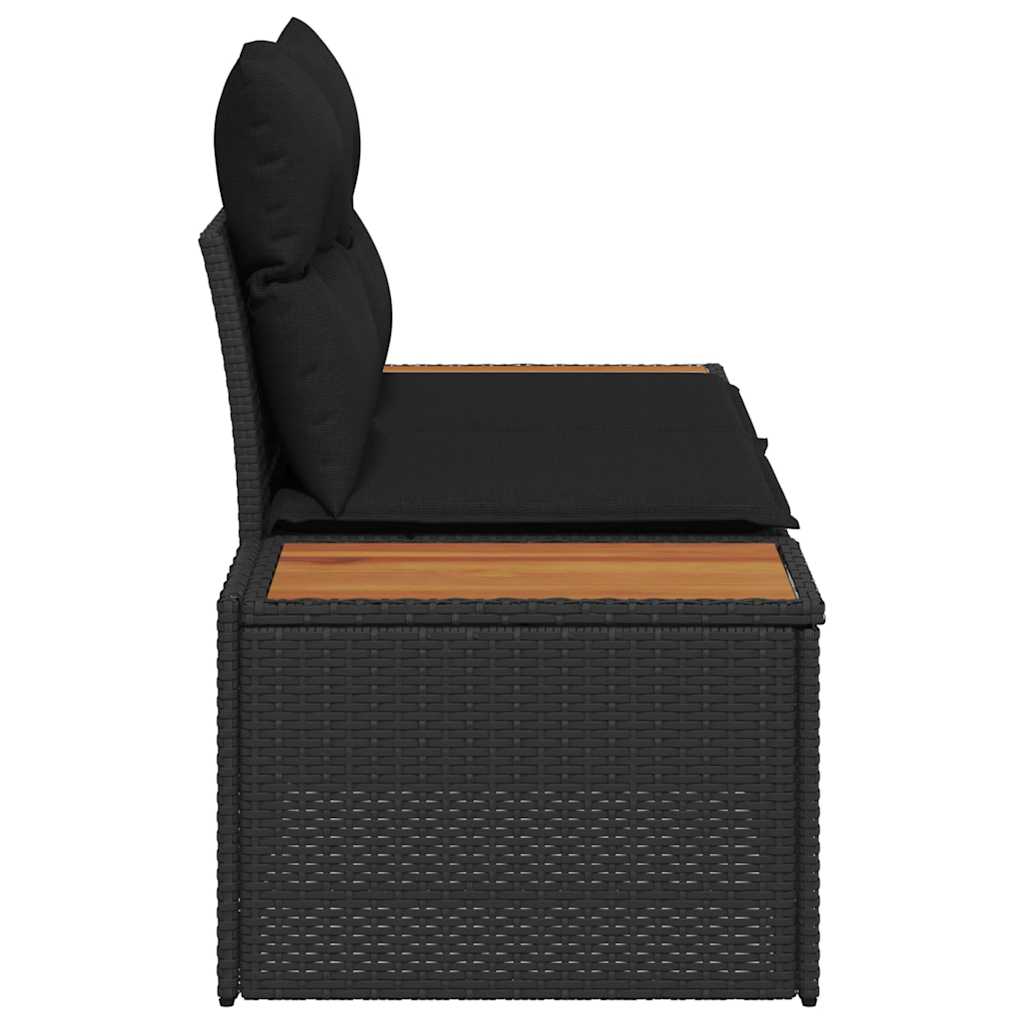 vidaXL Καναπές Κήπου Μαύρο 184 x 62 x 85εκ συνθετικό ρατάν