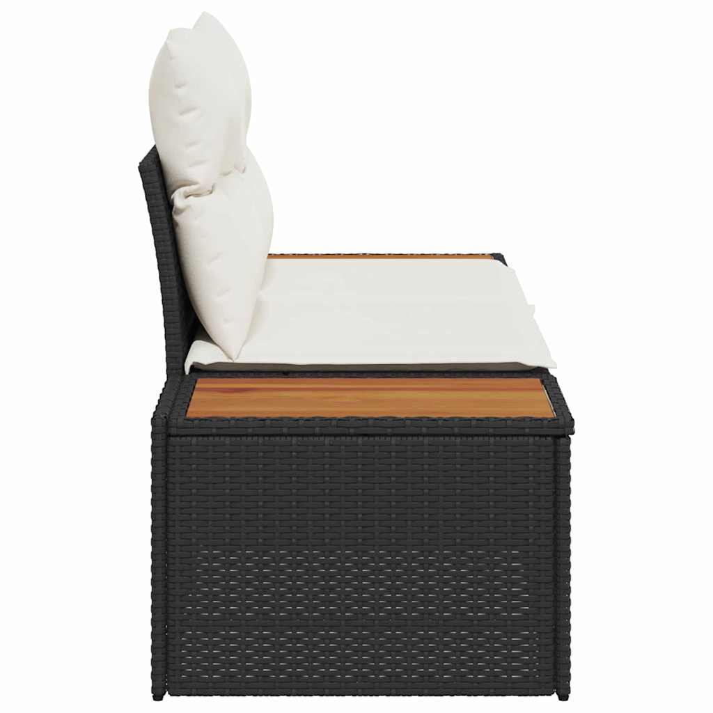 vidaXL Καναπές Κήπου Μαύρο 184 x 62 x 85εκ συνθετικό ρατάν