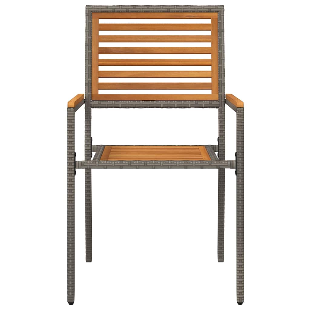 vidaXL Ανθεκτικές Καρέκλες Κήπου με Μαξιλάρια 2 τεμάχια Γκρι Πολυ Ράτταν