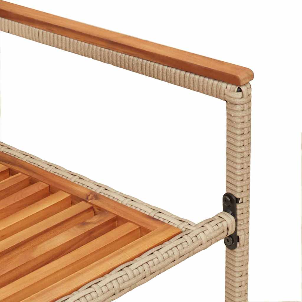 vidaXL Στοιβαζόμενες Καρέκλες Κήπου με Μαξιλάρια (2 τμχ) Μπεζ Πολυ Ράτταν