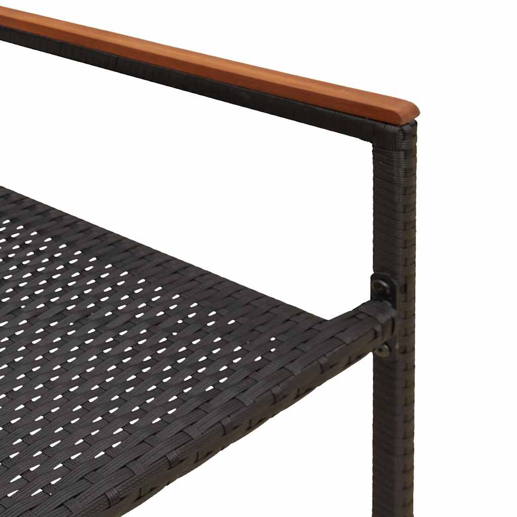 vidaXL Καρέκλες Κηπουρού με Μαξιλάρια - Σετ 2 Τεμαχίων σε Μαύρο Πολυ Ρατάν