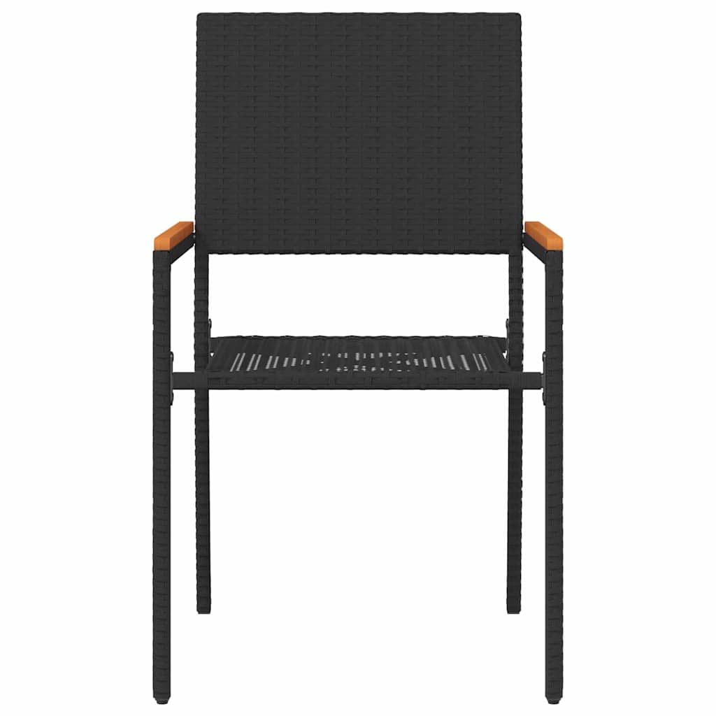 vidaXL Καρέκλες Κηπουρού με Μαξιλάρια - Σετ 2 Τεμαχίων σε Μαύρο Πολυ Ρατάν