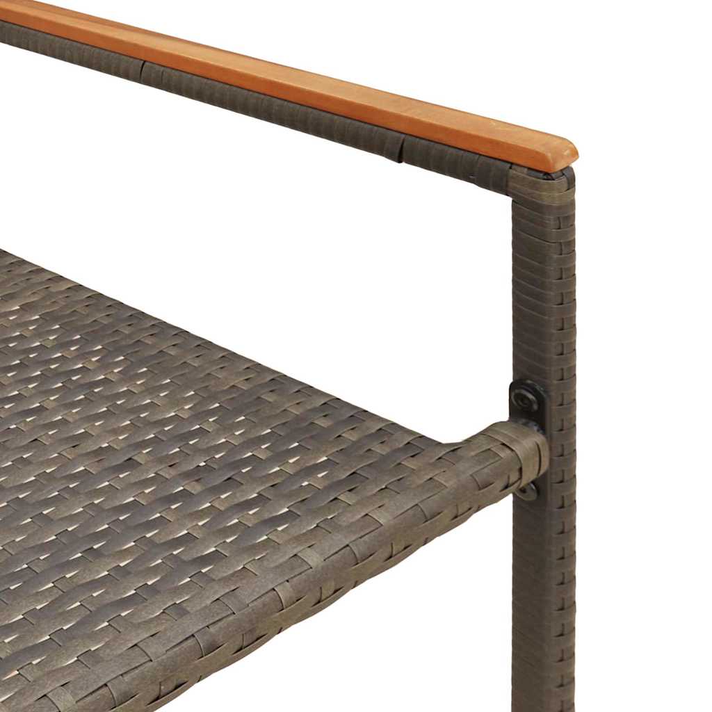 vidaXL Στοιβαζόμενες Καρέκλες Κήπου με Μαξιλάρια (2 τμχ) Γκρι Πολυ-Ρατάν